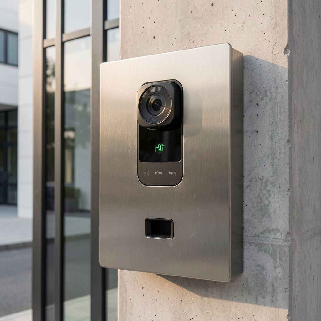 Hikvision DS-KD8003-IME1 IP video interfonski panel od nerđajućeg čelika sa integrisanom kamerom i RFID čitačem na ulazu zgrade