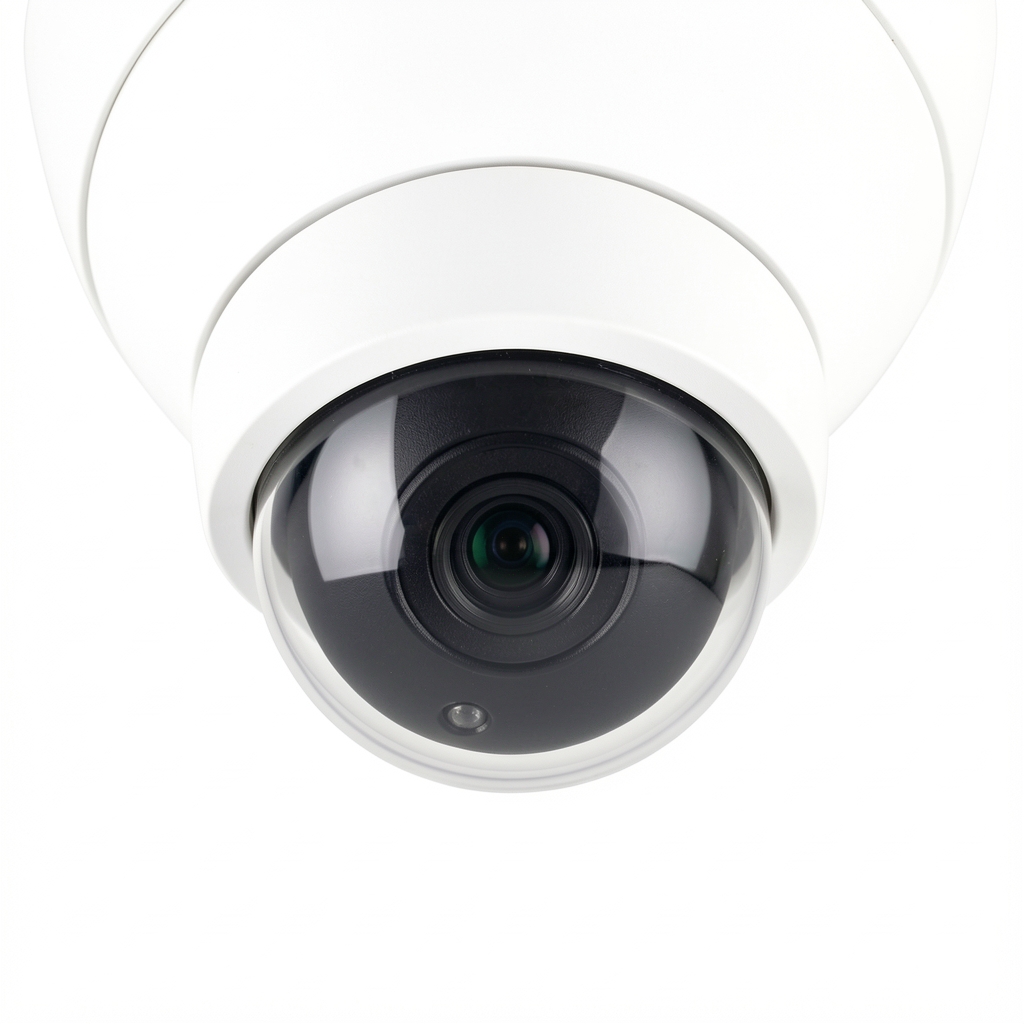 Axis P3245-V dome kamera sa transparentnim poklopcem bele boje za unutrašnji prostor na beloj pozadini