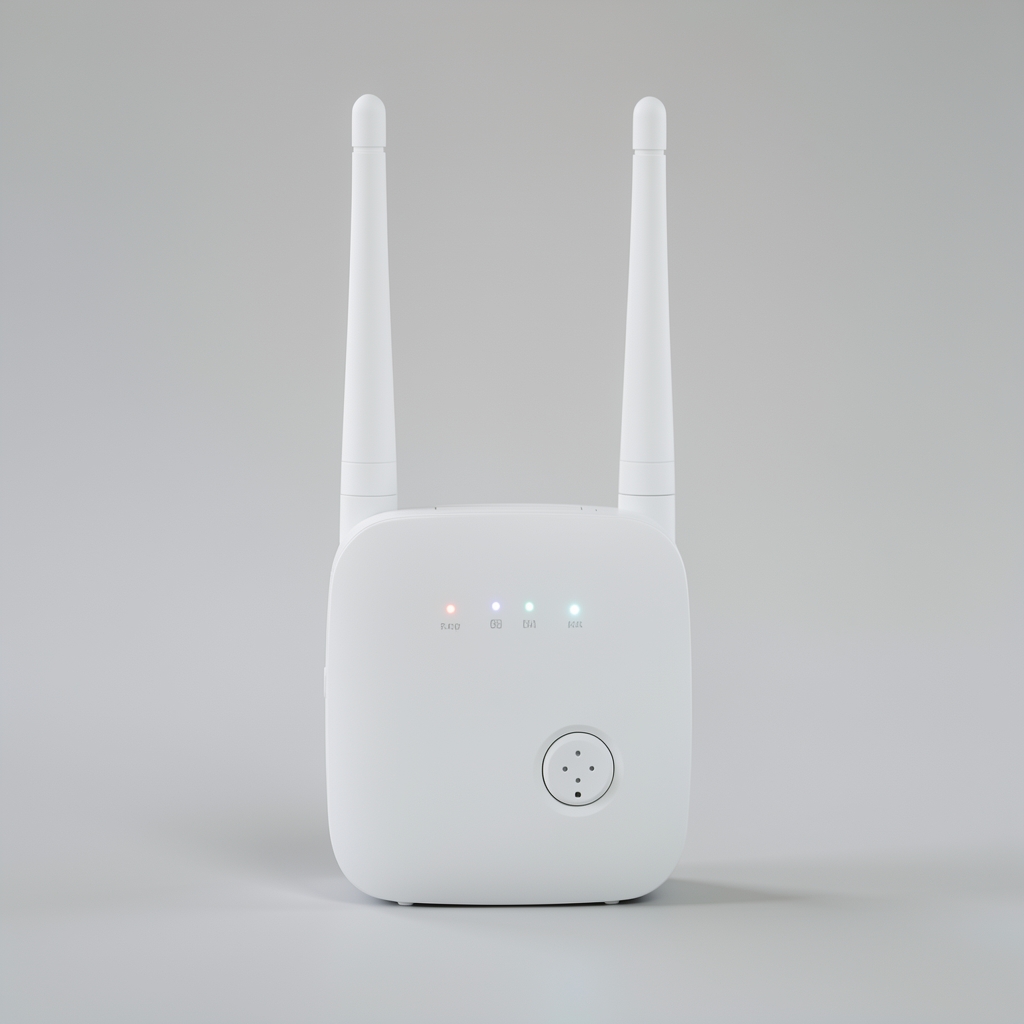 Ajax Hub 2 Plus bežična alarmna centrala bele boje sa antenom i LED indikatorima za pametni dom