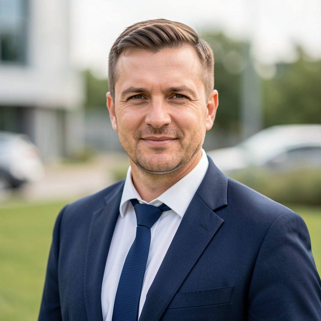 Stefan Petrović, sistem integrator i sertifikovani Hikvision i Dahua partner, portret u opremi za video nadzor